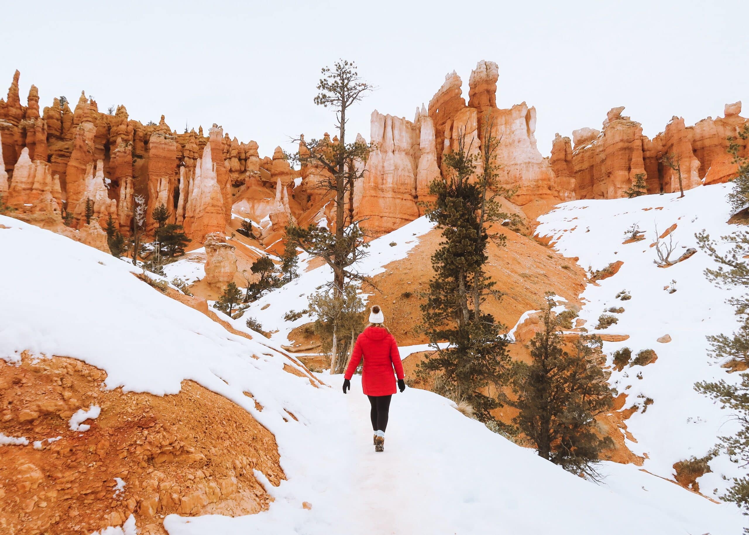 Ascending the Queen's Garden Trail at Bryce Canyon National Park in Winter
