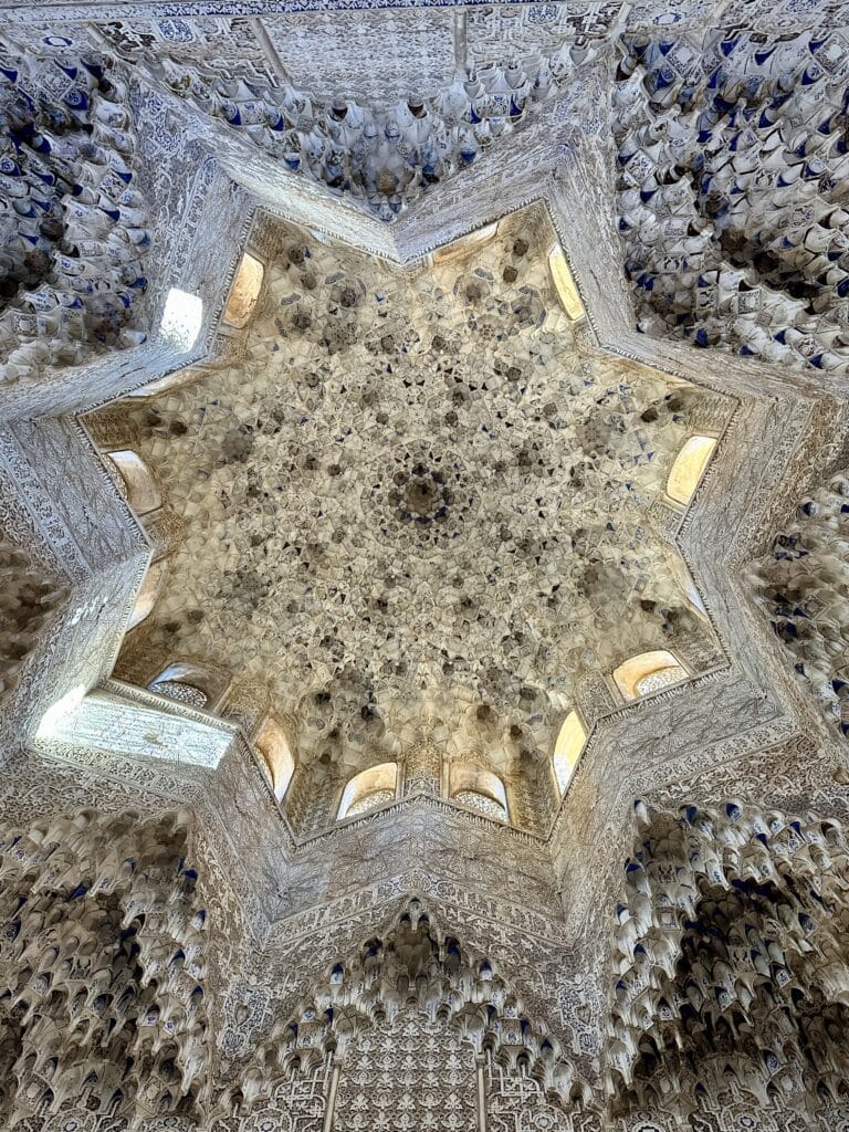 The star shaped ceiling with plaster stalagtights.