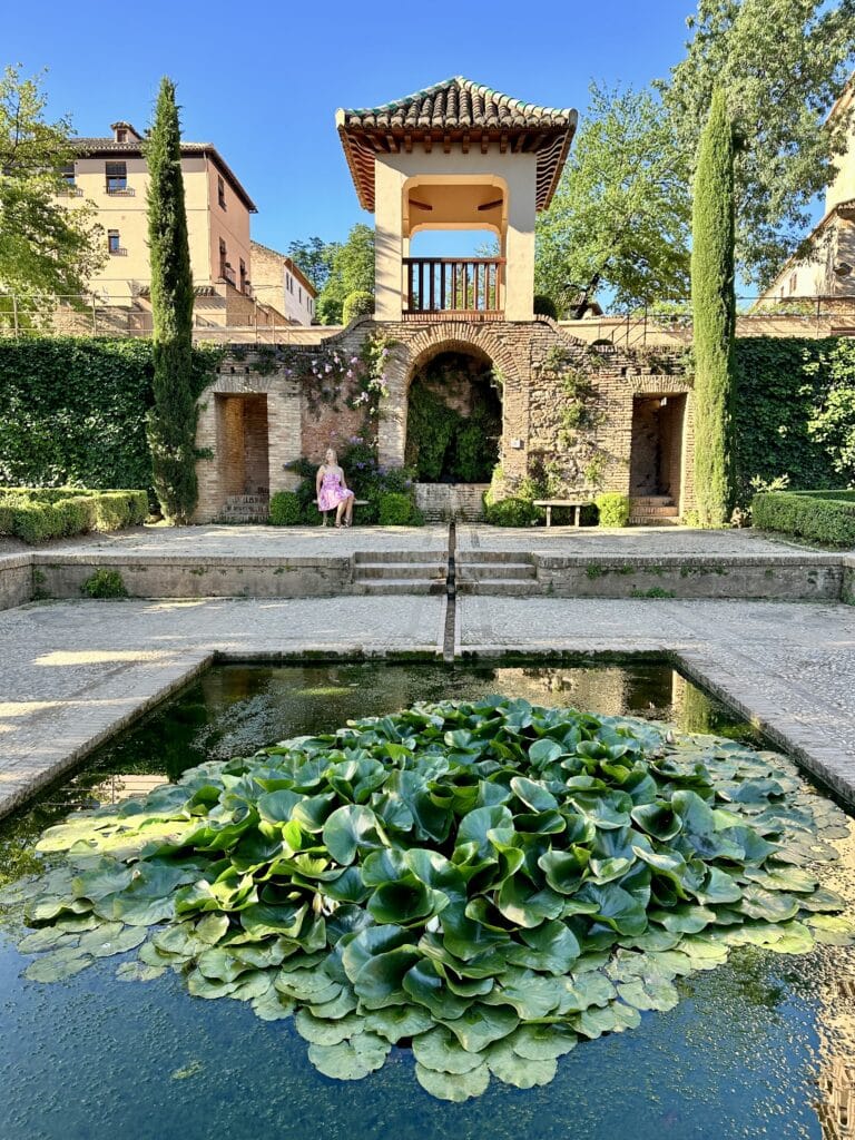 A lilly pond in the Alhambra Palace Gardens