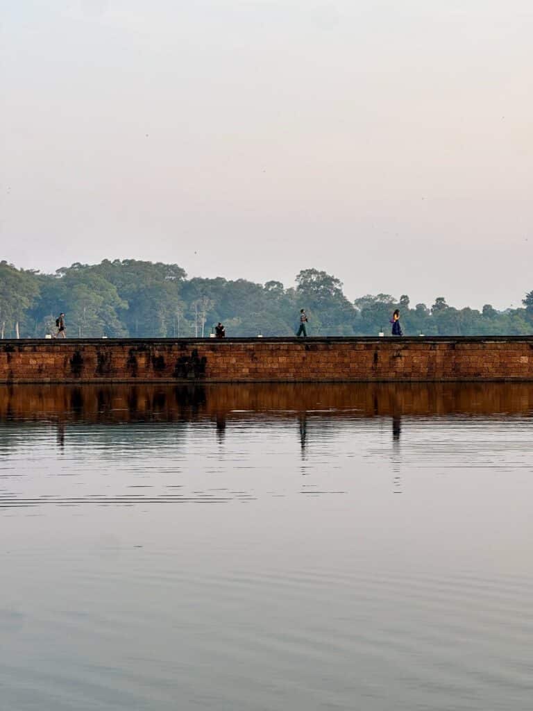 The bridge across the moat to Angkor Wat