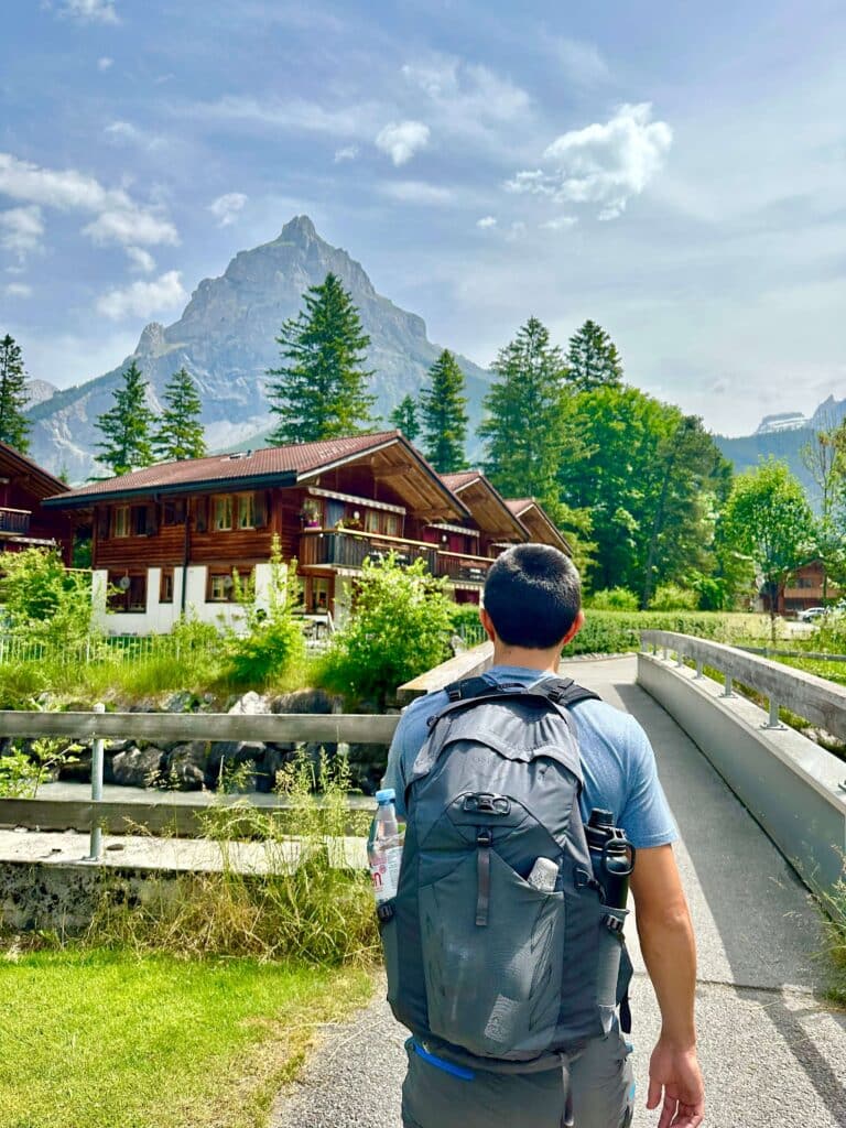Walking through Kandersteg Town