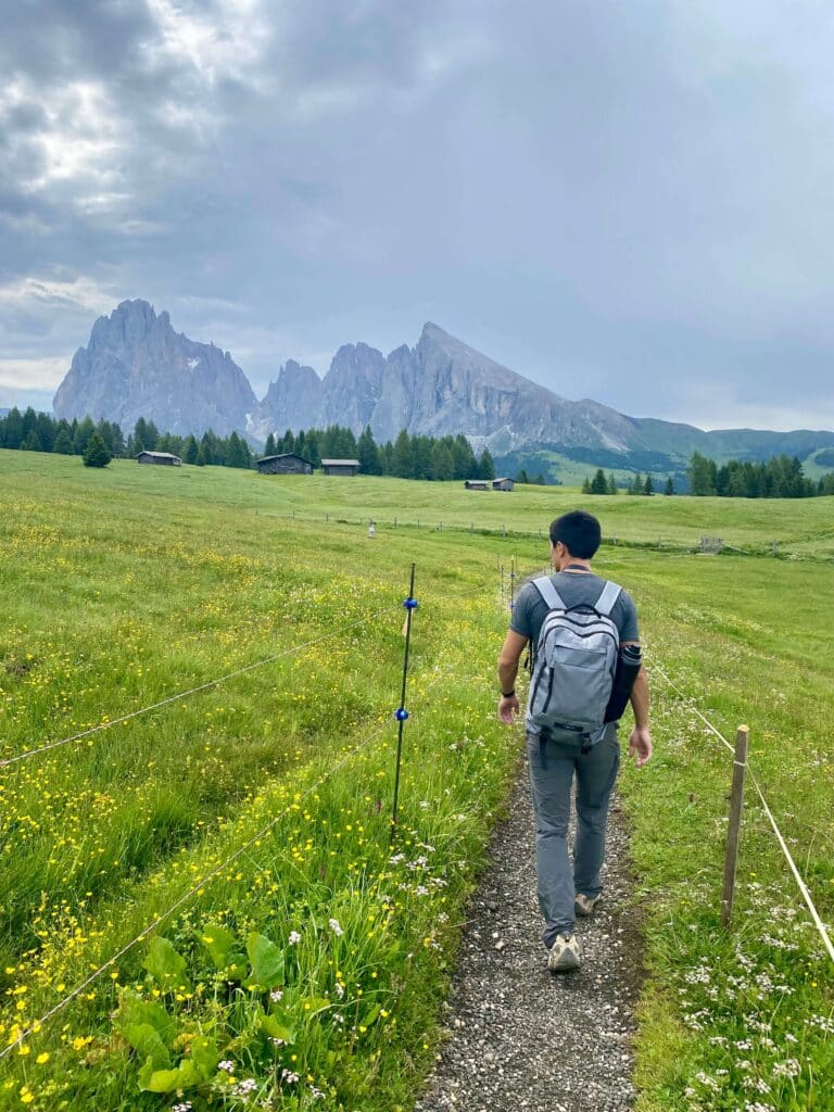 Hiking trails cross the Alpe di Suisi (Seiser Alm)