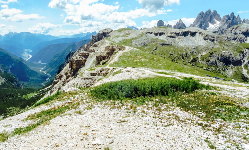 The view from the start of the Cadini Di Misurina Lookout HIke