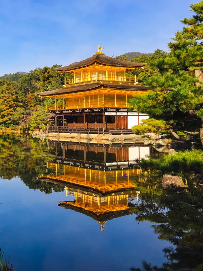 Kinkakuji Golden Pavilion reflected in Kyoko-chi pond, Kyoto