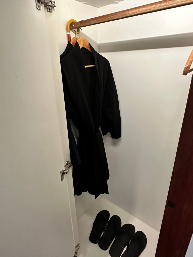 Complimentary robes and slippers at Viroth's Hotel