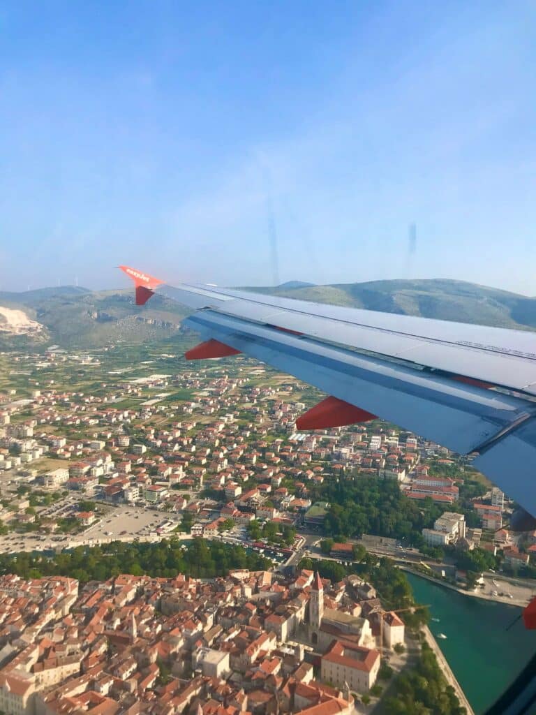 Flying in to Split Airport, Croatia