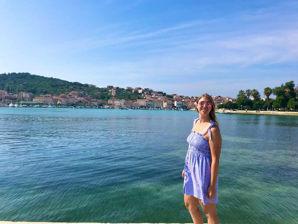 On the shores of the mainland looking at Old Trogir, Croatia