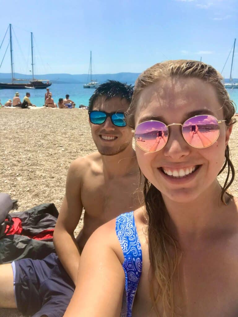 Enjoying the pebbled beaches of Croatia