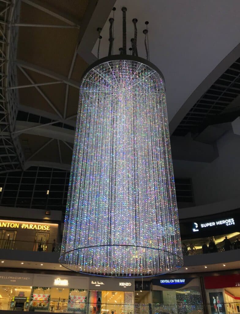 Neat chandeliers at the Marina Bay Sands Mall