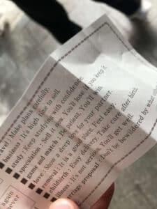 An omikuji fortune from Kinkakuji