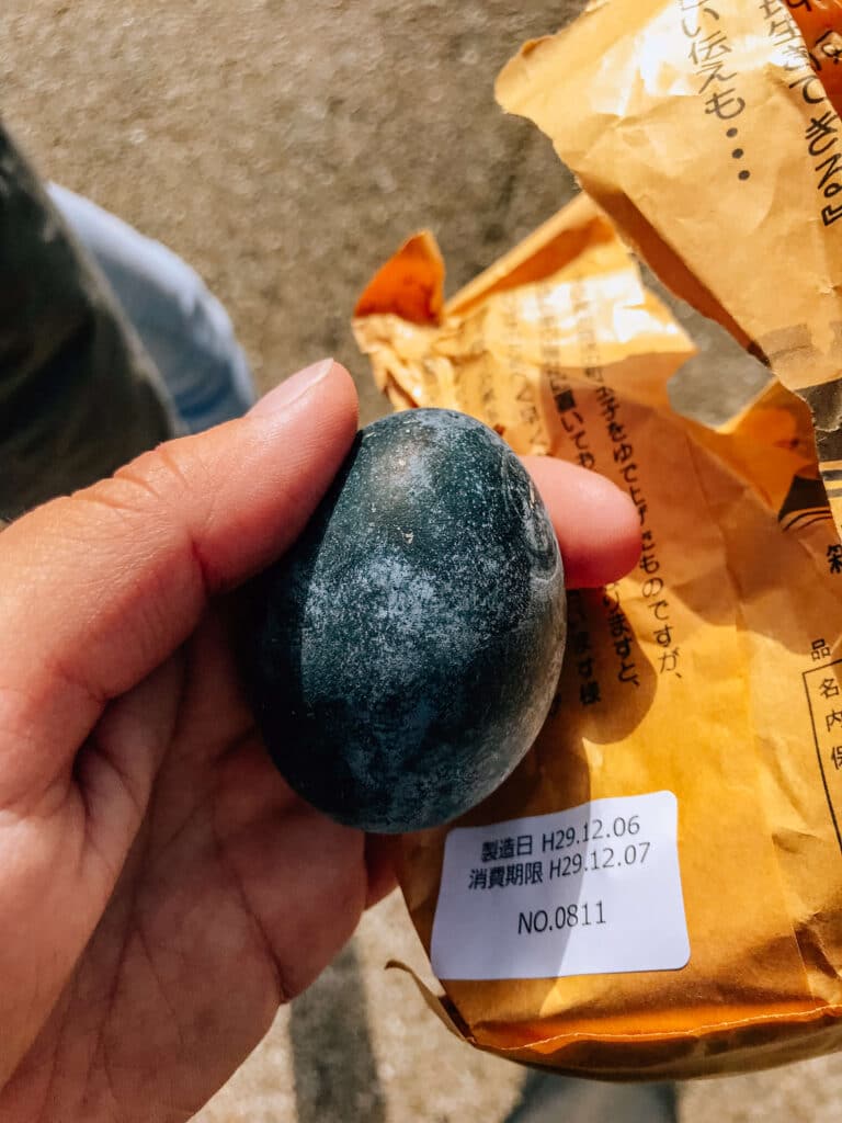 A kurotamago from Owakudani. These eggs are rumored to give you an extra seven years of life.