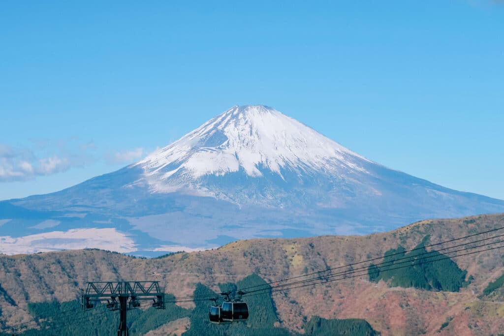 View of Mt Fuji and the Togendai Hakone Ropeway