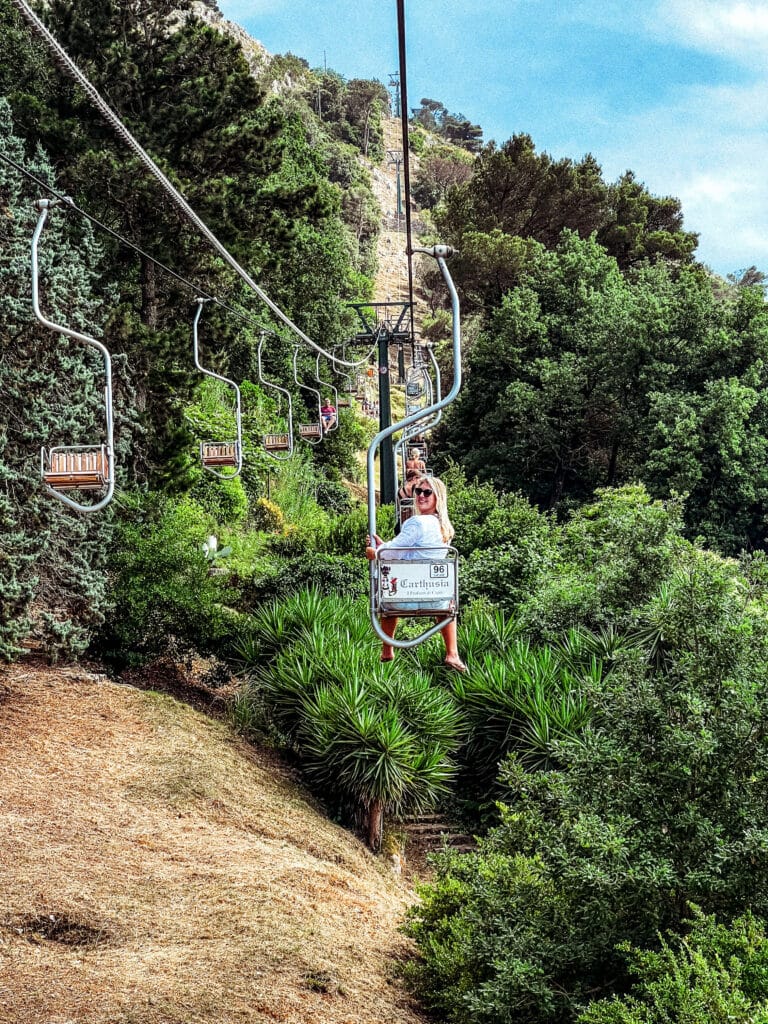 Excited to be riding the chairlift