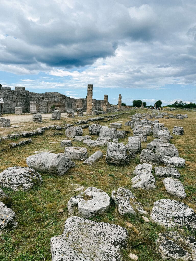 Ruins of columns at Paestum