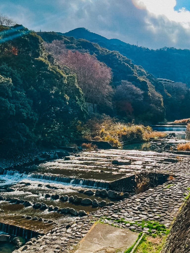 The Hayakawa river flowing through Hakone on an Autumn day