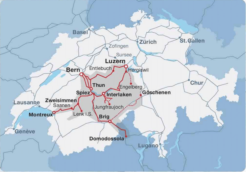 Berner Oberland Pass Coverage Map