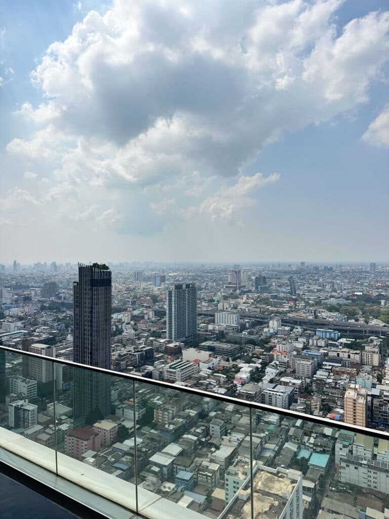 Skyline view of central Bangkok from the rooftop of Eastin Grand Hotel Phayathai
