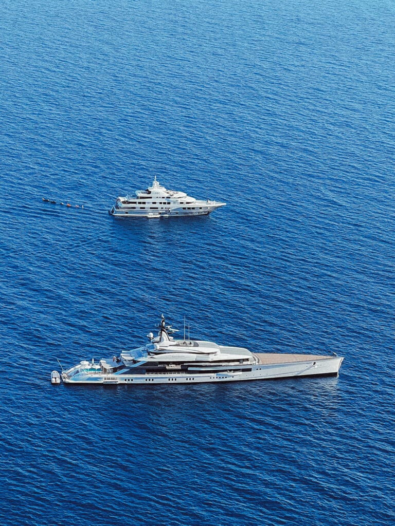 A sleek yacht off Capri