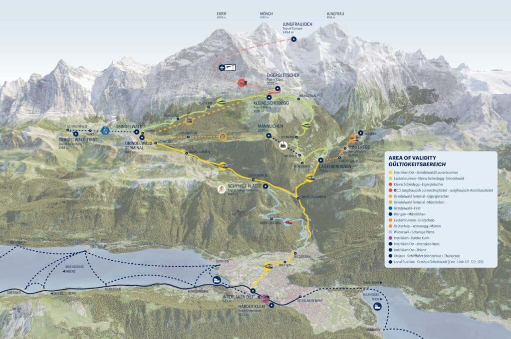 Jungfrau Travel Pass Coverage Map