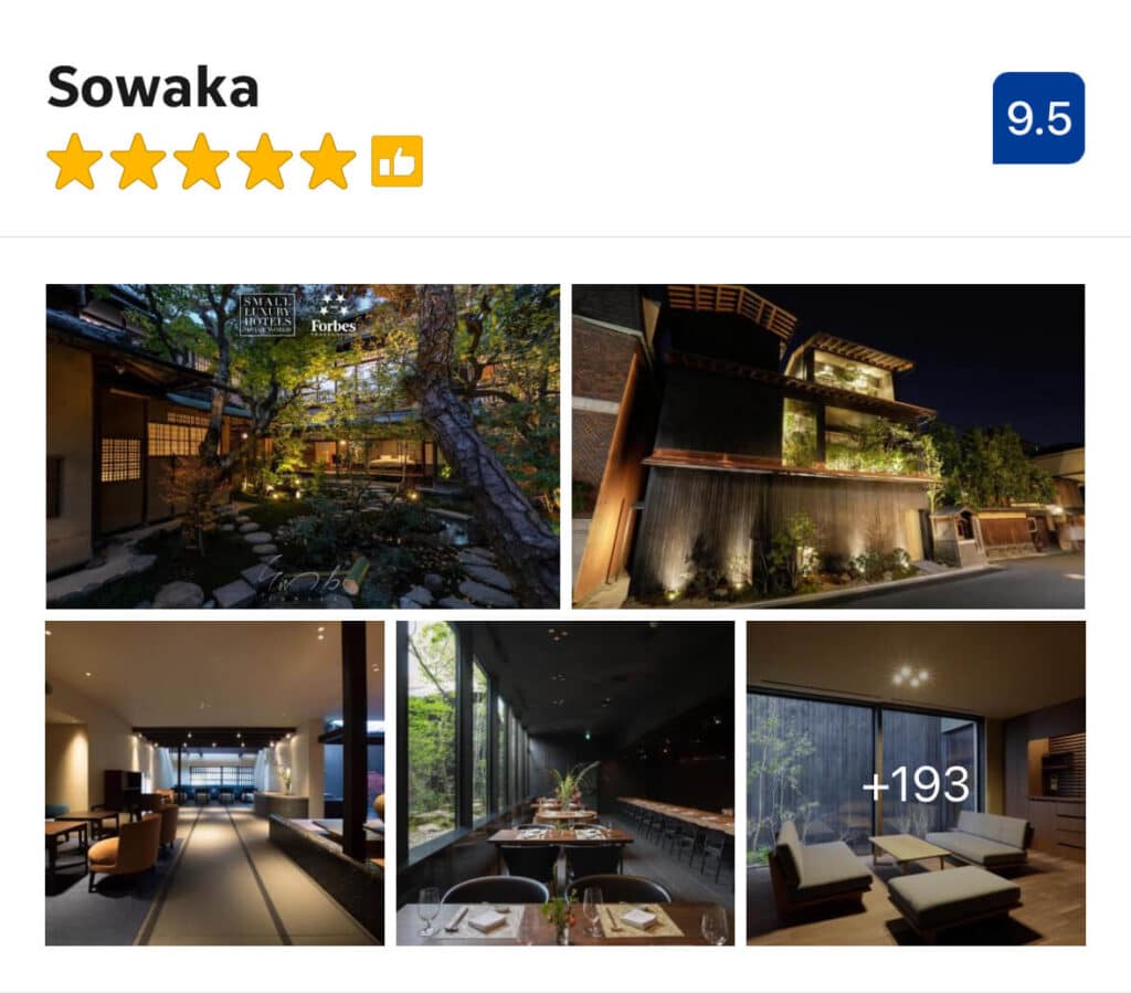 Sowaka (Luxury $$$) – A former teahouse turned 5-star boutique hotel with peaceful rooms and a Michelin-starred restaurant in-house.