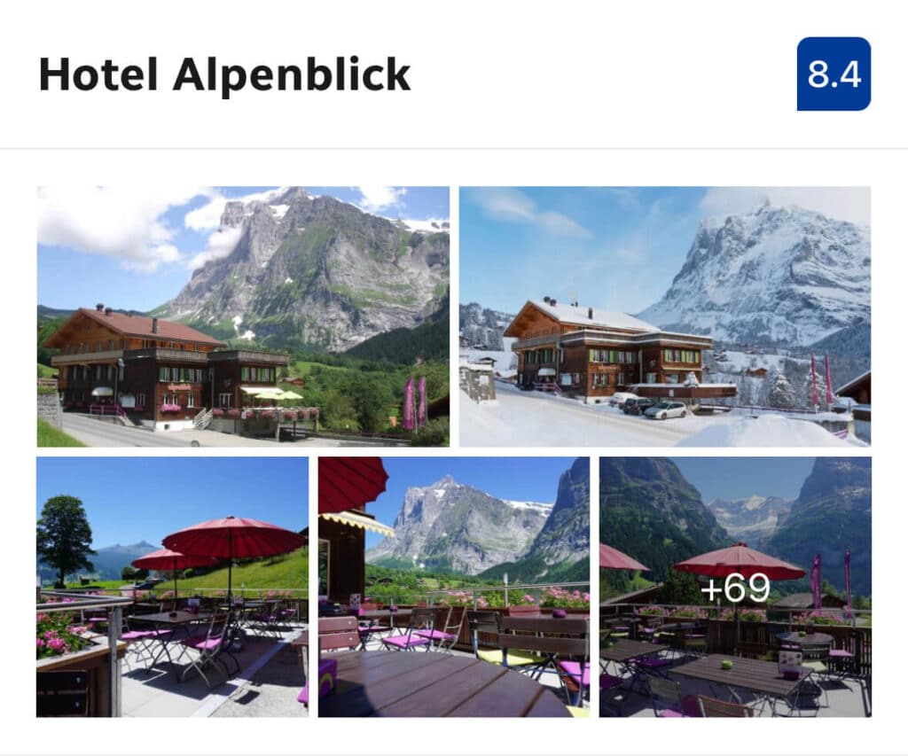 Hotel Alpenblick – (Budget $)

Tucked into the quiet edge of Mürren, Hotel Alpenblick offers cozy, comfortable rooms with panoramic mountain views—all at a wallet-friendly price. It’s a charming family-run stay with a relaxed vibe and a great on-site restaurant, perfect for hikers and off-the-beaten-path travelers.