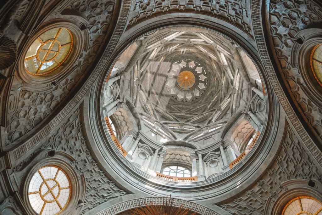 Guarino Guarini’s geometric dome interior of the Chapel of the Holy Shroud in the Royal Palace of Turin.