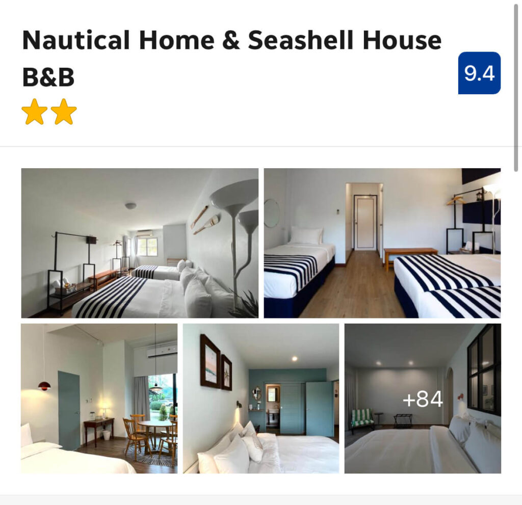Nautical Home & Seashell House B&B is a charming, locally styled B&B with a warm personality. Its mix of clean, comfortable rooms, cooked breakfasts, and handy location near Bang Niang and the Tsunami Memorial makes it a strong pick for travelers wanting a quieter, more local stay.