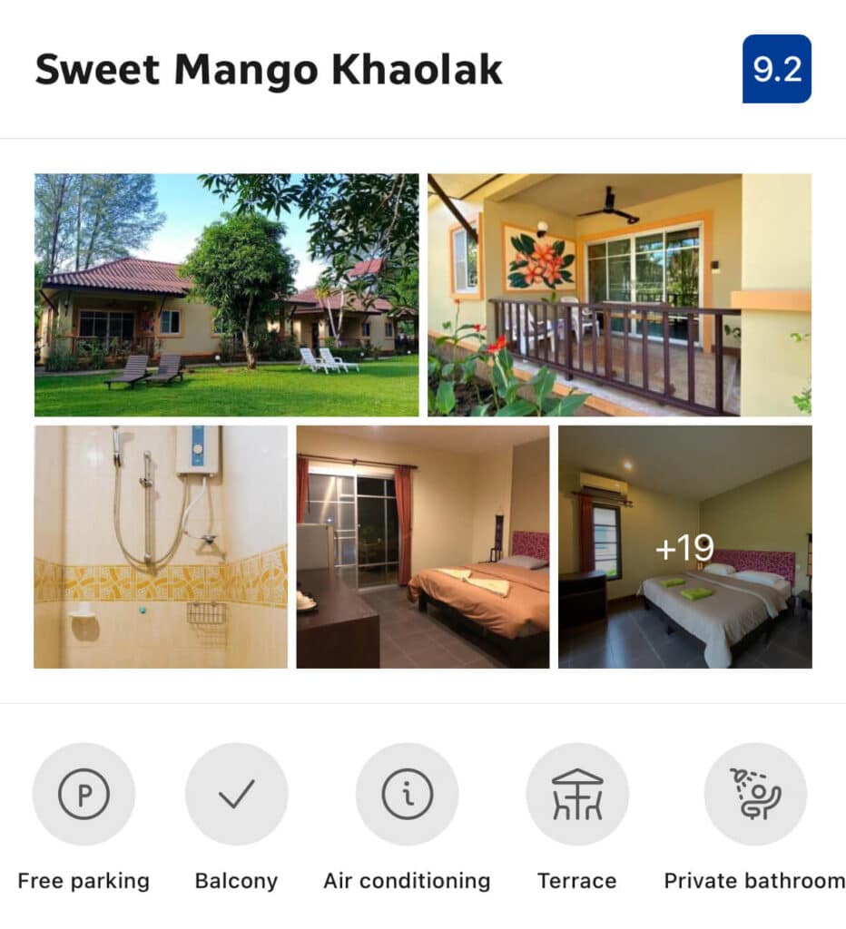 Sweet Mango Khaolak is a no-frills bungalow-style stay with a calm, local vibe. With clean, cozy rooms, garden settings, and easy walking access to Bang Niang, it’s a great option for travelers who want to stay close to action but not in the middle of it.