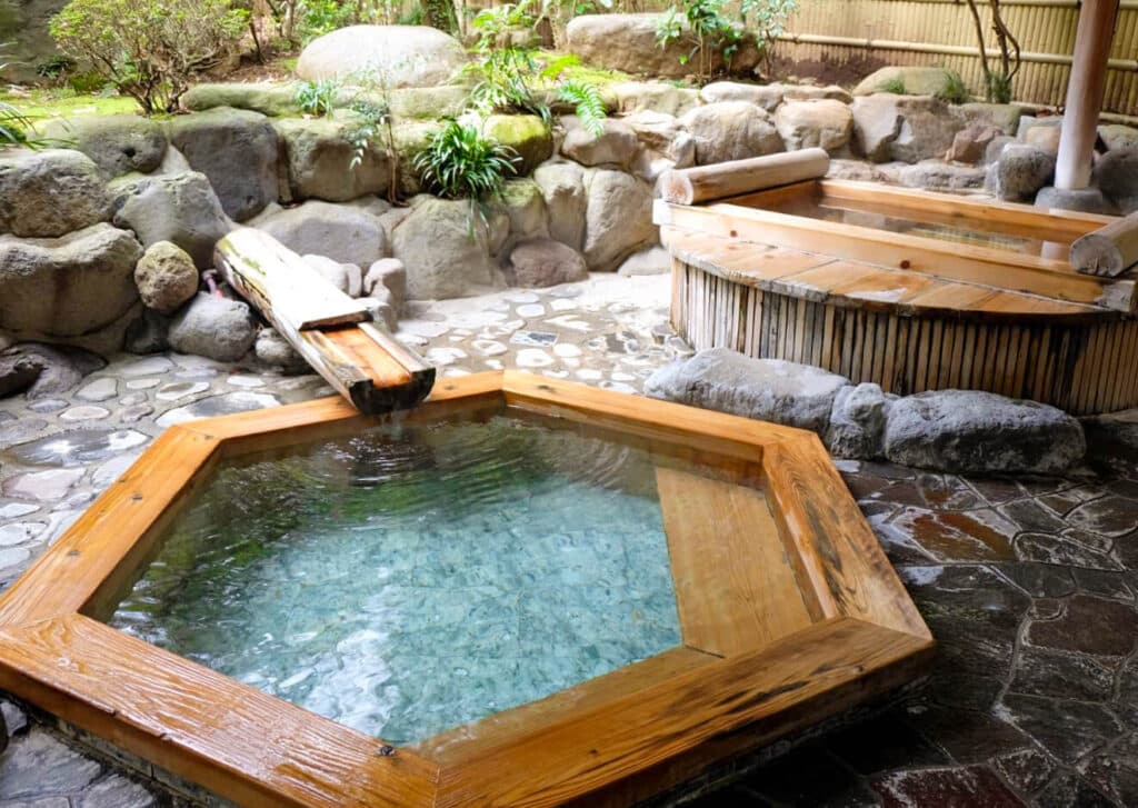 Yoshiike ryokan outdoor hot spring in Hakone