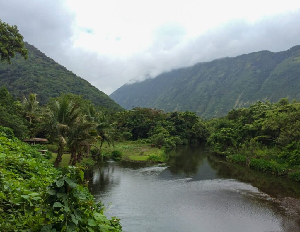 Waipio valley shrouded in clouds