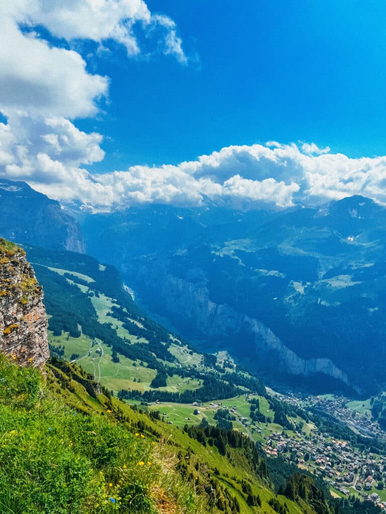Views over Lauterbrunnen Valley from the Mannlichen Summit Station.