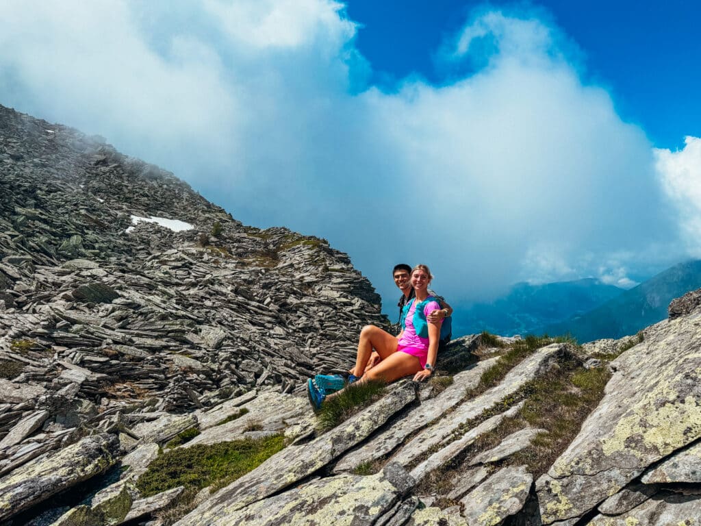 Hikers enjoying a break at the summit of the Signal Forbes Trail