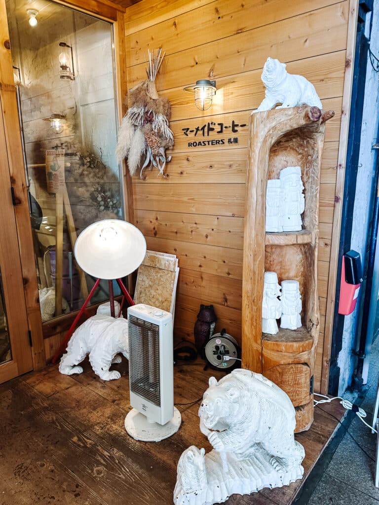 Exterior view of the Mermaid Coffee Roasters storefront in Sapporo, Hokkaido