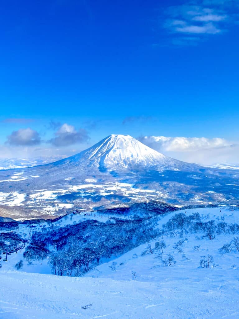 Mount Yotei as seen from Niseko Grand Hirafu on a bluebird day by Luis Reid