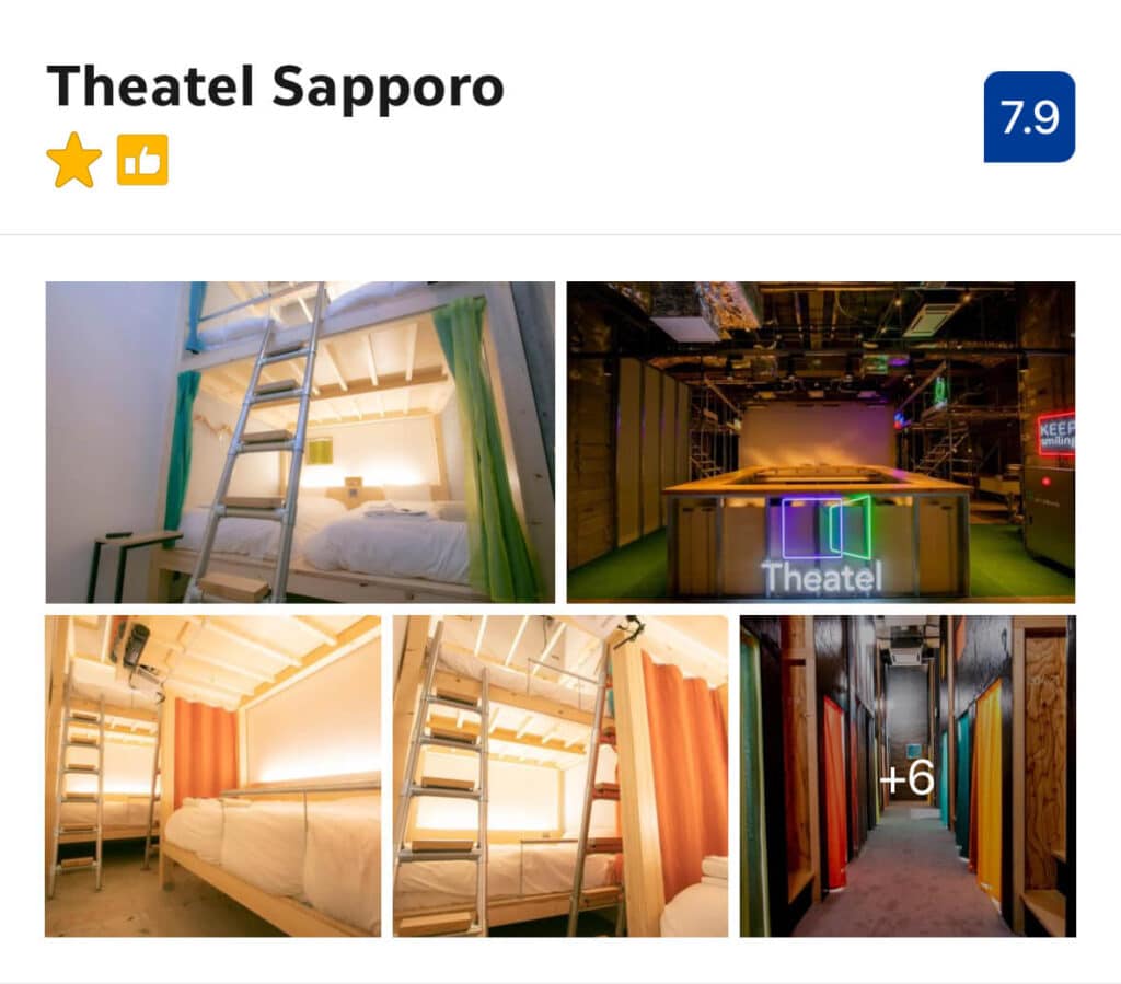 A no-frills, clean, and wallet-friendly option in the thick of Susukino, Theatel is a solid pick if you want location without paying Susukino's premium prices. It's a 3-minute walk from Susukino Station, and the airport bus stop is about a 5-minute walk away. Rooms have shared bathrooms, so this one is best suited for solo travelers or light packers who plan to spend most of their time out in the city.