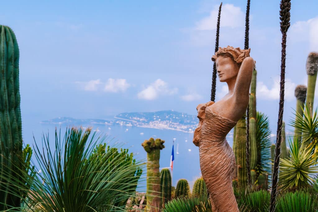 One of the "Earth Goddesses" or "Earth Damsels" statues by the French artist Jean-Philippe Richard