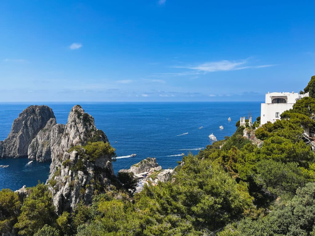 The Capri coastline near La Fontelina Beach Club