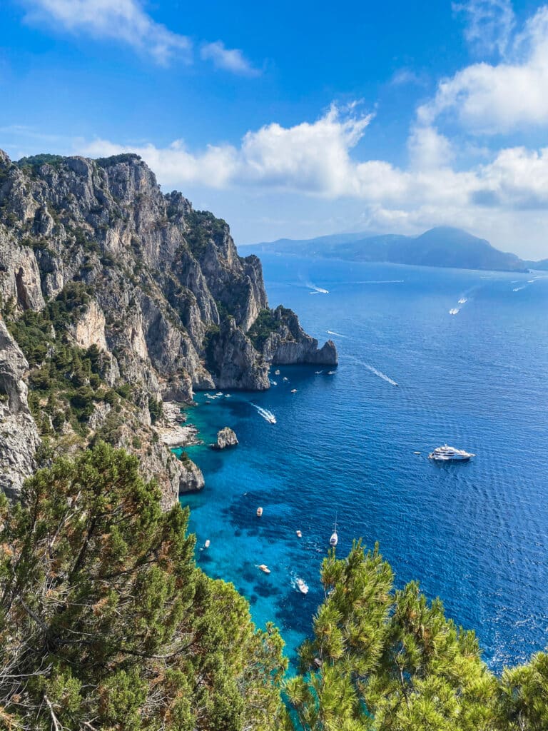 Views over the coastline on Capri from the Matermania neighborhood
