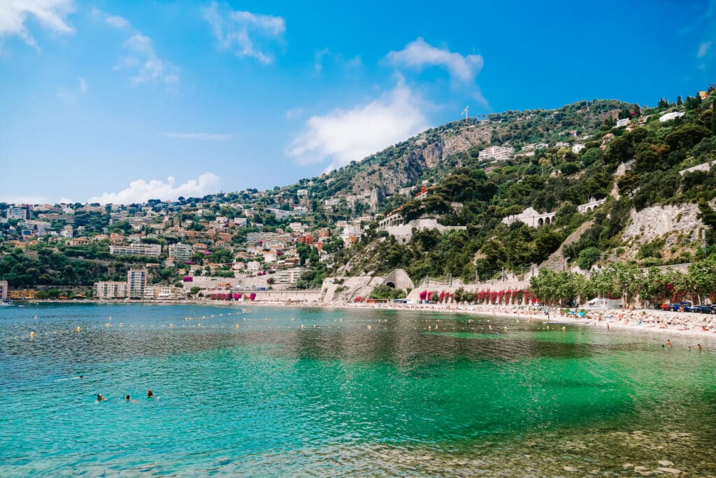 A panoramic view of Plage des Marineres at Villefranche-sur-Mer